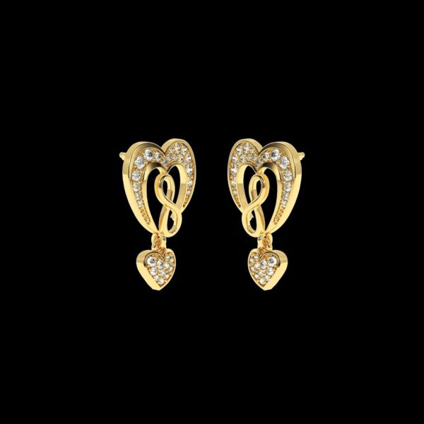 Classic Gold Earring Made In 18 / 14 / 10 KT Gold Embellished With Certified Lab Diamonds For Anniversary And Wedding Gift For Her