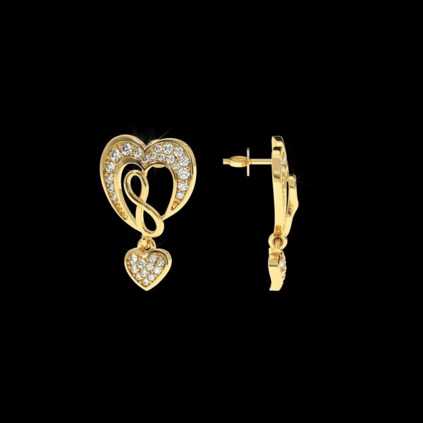 Classic Gold Earring Made In 18 / 14 / 10 KT Gold Embellished With Certified Lab Diamonds For Anniversary And Wedding Gift For Her