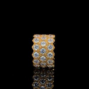 Iced Out Unisex Hip Hop Ring Made In 925 Sterling Silver Embellished With Shinny Moissanite Diamonds For Anniversary And Wedding Gift