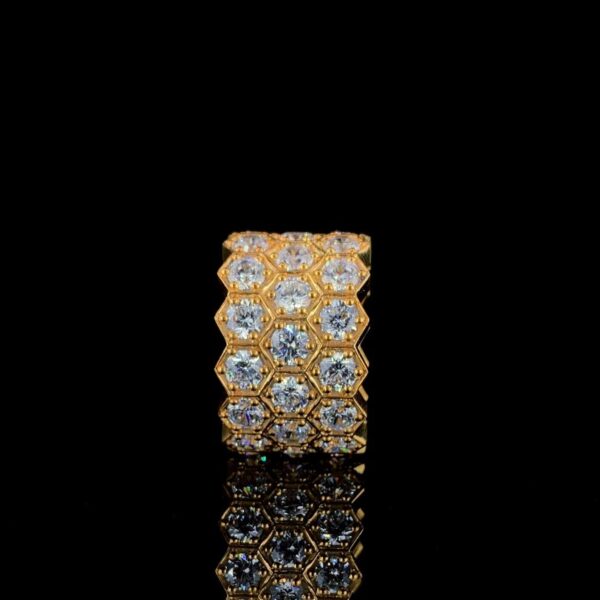 Iced Out Unisex Hip Hop Ring Made In 925 Sterling Silver Embellished With Shinny Moissanite Diamonds For Anniversary And Wedding Gift