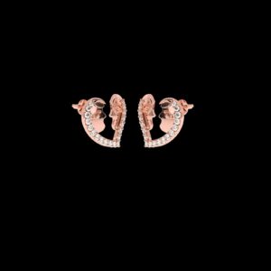 Heart Shape Diamond Earring Made In 18 / 14 / 10 KT Gold Embellished With Certified Lab Diamonds For The Birthday And Anniversary Gift