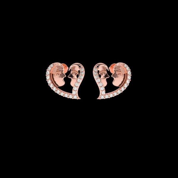 Heart Shape Diamond Earring Made In 18 / 14 / 10 KT Gold Embellished With Certified Lab Diamonds For The Birthday And Anniversary Gift