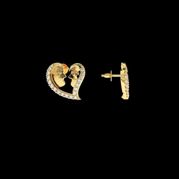 Heart Shape Diamond Earring Made In 18 / 14 / 10 KT Gold Embellished With Certified Lab Diamonds For The Birthday And Anniversary Gift