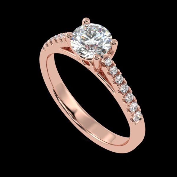 Solitaire Diamond Ring Made In 18 / 14 / 10 KT Gold Embellished With Certified Lab Diamonds For Anniversary And Wedding Gift For Her