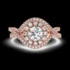 Twisted Style Diamond Ring Made In 18 / 14 / 10 KT Gold Embellished With Certified Lab Diamonds For Anniversary And Wedding Gift For Her