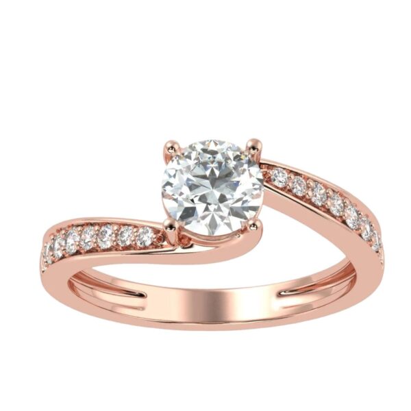 Magnificat Gold Solitaire Diamond Ring Made In 18 / 14 / 10 KT Gold Embellished With Certified Lab Diamond For Wedding And Anniversary Ring