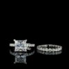 Solitaire Princess 4CT Diamond Ring With Band Made In 18/14/10KT Gold Studded With Shinny Moissanite Diamond For Anniversary Gift For Her