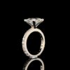 Solitaire Princess 4CT Diamond Ring With Band Made In 18/14/10KT Gold Studded With Shinny Moissanite Diamond For Anniversary Gift For Her