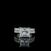 Solitaire Princess 4CT Diamond Ring With Band Made In 18/14/10KT Gold Studded With Shinny Moissanite Diamond For Anniversary Gift For Her