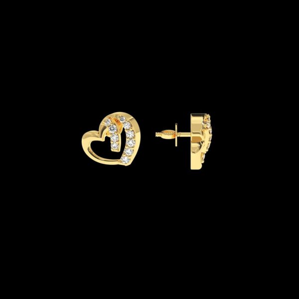 Gold Diamond Earring Made In 18 / 14 / 10 KT Gold Embellished With Certified Lab Diamonds For Anniversary And Birthday Gift For Her