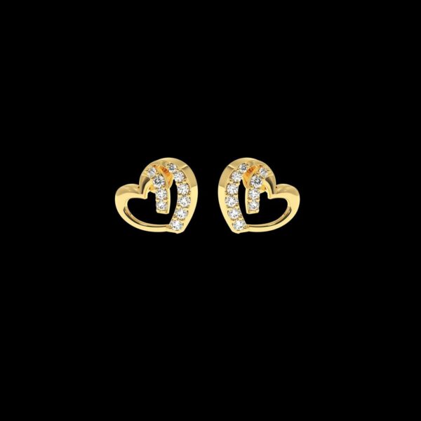 Gold Diamond Earring Made In 18 / 14 / 10 KT Gold Embellished With Certified Lab Diamonds For Anniversary And Birthday Gift For Her
