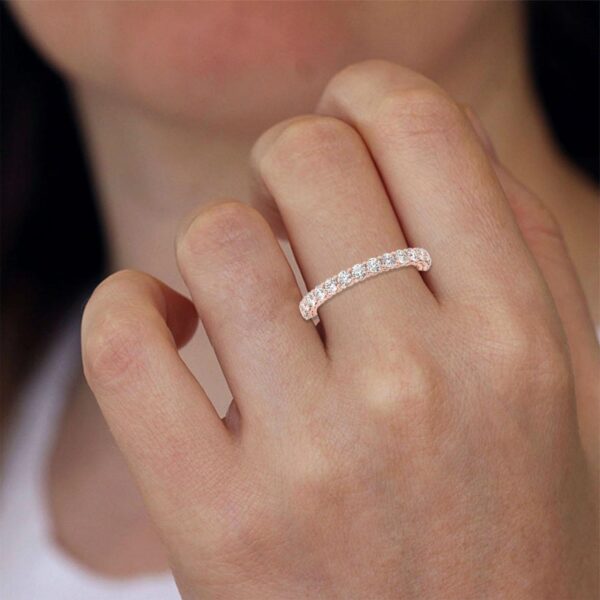 Wedding Diamond Ring Made In 18 / 14 / 10 KT Gold Embellished With Certified Lab Diamonds For Anniversary And Wedding Gift For Her
