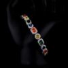 Multi Color Stone Diamond Bracelet Made In 925 Sterling Silver Embellished With Shinny Moissanite Diamonds For Birthday And Anniversary Gift