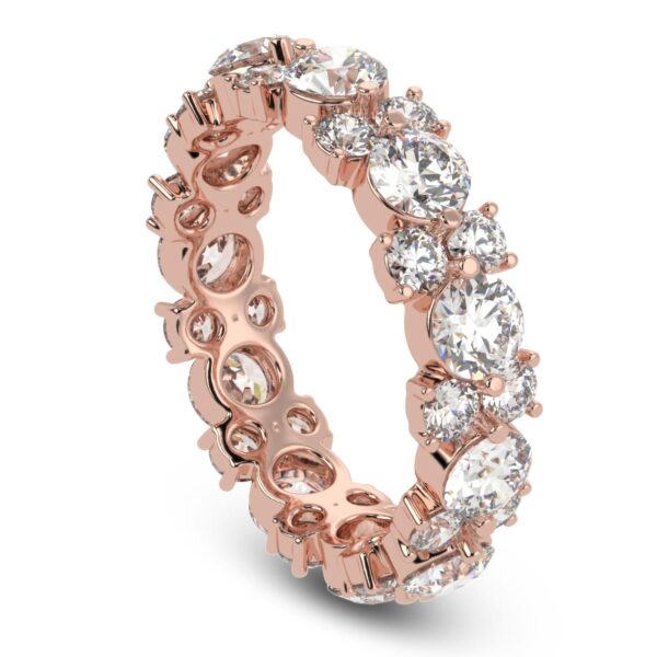 Diamond Gold Ring Made In 18 / 14 / 10 KT Gold Embellished With Certified Lab Diamonds For Anniversary And Wedding Gift For Her