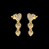 Heart Drop Style Earring Made In 18 / 14 / 10 KT Gold Embellished With Certified Lab Diamonds For Anniversary And Birthday Gift For Her