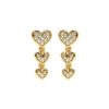 Heart Drop Style Earring Made In 18 / 14 / 10 KT Gold Embellished With Certified Lab Diamonds For Anniversary And Birthday Gift For Her