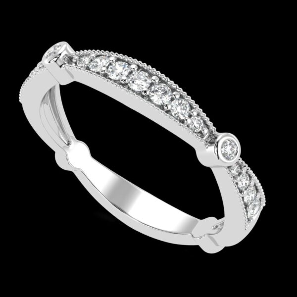 Gold Wedding Ring Made In 18 / 14 / 10 KT Gold Embellished With Shinny Moissanite Diamonds For Wedding And Anniversary Gift For Her