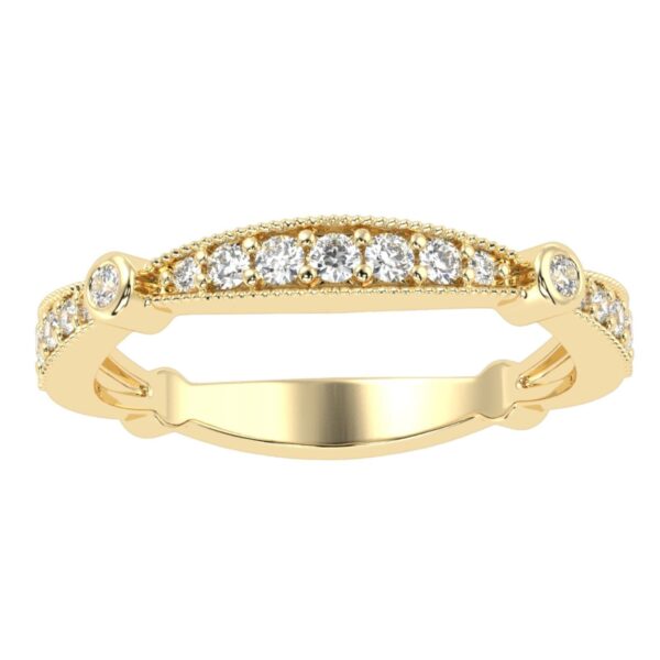 Gold Wedding Ring Made In 18 / 14 / 10 KT Gold Embellished With Shinny Moissanite Diamonds For Wedding And Anniversary Gift For Her