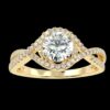 Infinity Round Diamond Ring Made In 18 / 14 / 10 KT Gold Embellished With Certified Lab Diamonds For Wedding And Anniversary Gift For Her