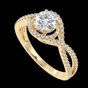 Infinity Round Diamond Ring Made In 18 / 14 / 10 KT Gold Embellished With Certified Lab Diamonds For Wedding And Anniversary Gift For Her
