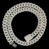 Iced Out 12 mm Miami Cuban Link Chain Made In 925 Sterling Silver Embellished With Shinny Moissanite Diamonds Available In Different Length