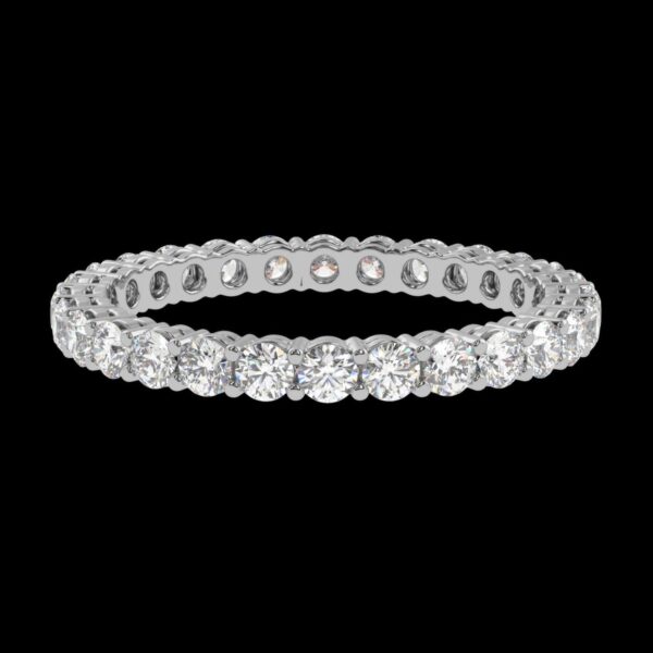 Round Eternity Band Ring Made In 18 / 14 / 10 KT Gold Embellished With Certified Lab Diamonds For Wedding And Anniversary Gift For Her