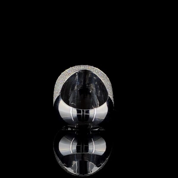 Iced Out Hip Hop Ring Made In 18 / 14 / 10 KT Gold Embellished Studded With Shinny Moissanite Diamonds For Birthday Gift