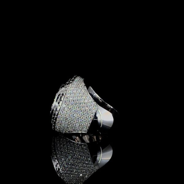 Iced Out Hip Hop Ring Made In 18 / 14 / 10 KT Gold Embellished Studded With Shinny Moissanite Diamonds For Birthday Gift