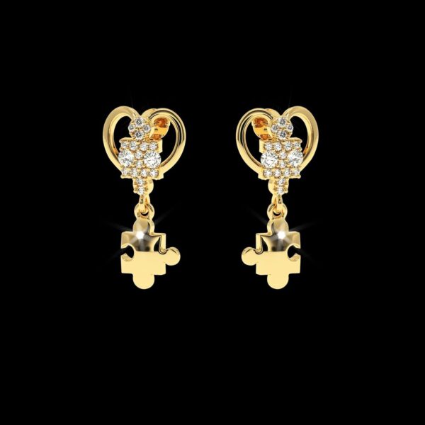Gold Diamond Earring Made In 18/14/10 KT Gold Embellished With Certified Lab Diamond For Anniversary And Wedding Gift For The Special Person