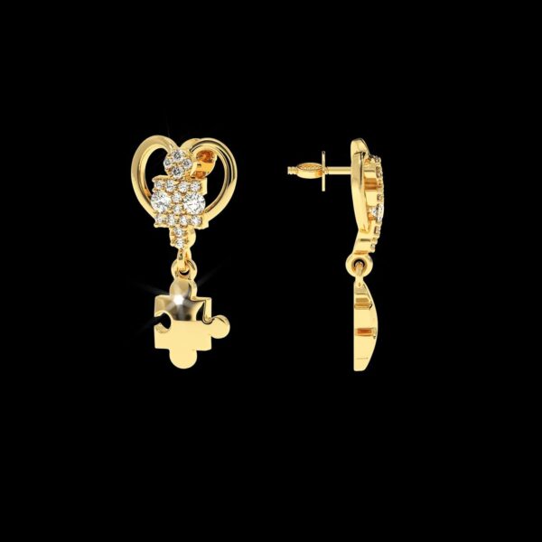 Gold Diamond Earring Made In 18/14/10 KT Gold Embellished With Certified Lab Diamond For Anniversary And Wedding Gift For The Special Person