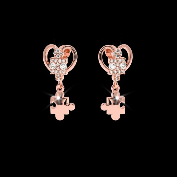 Gold Diamond Earring Made In 18/14/10 KT Gold Embellished With Certified Lab Diamond For Anniversary And Wedding Gift For The Special Person