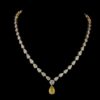 Pear Diamond Necklace Made In 18 / 14 / 10 KT Gold Embellished With Certified Lab Diamonds For Birthday And Anniversary Gift For Her