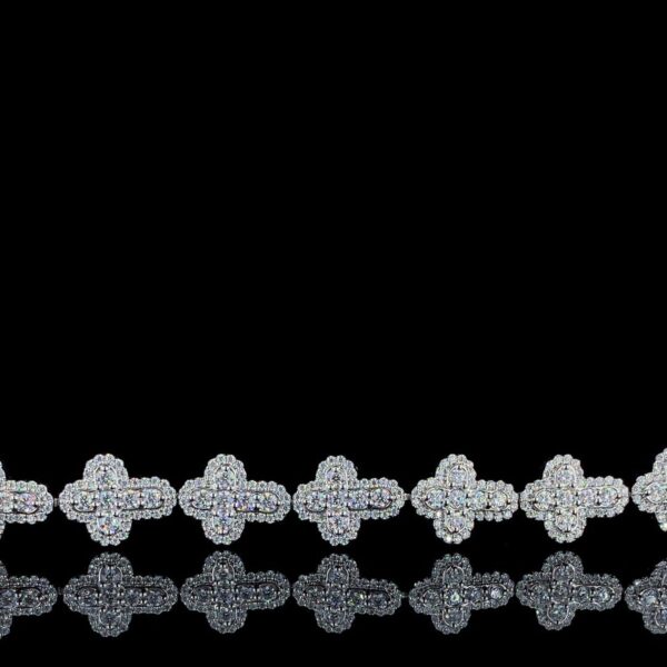 Iced Out Cross Bracelet Made In 925 Sterling Silver Embellished With Shinny Moissanite Diamonds For The Birthday And Memorial Gift For Her