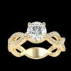 Twisted Style Gold Diamond Ring Made IN 18 / 14 / 10 KT Gold Embellished With Certified Lab Diamond For Anniversary And Wedding Gift For Her