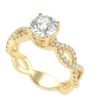 Twisted Style Gold Diamond Ring Made IN 18 / 14 / 10 KT Gold Embellished With Certified Lab Diamond For Anniversary And Wedding Gift For Her