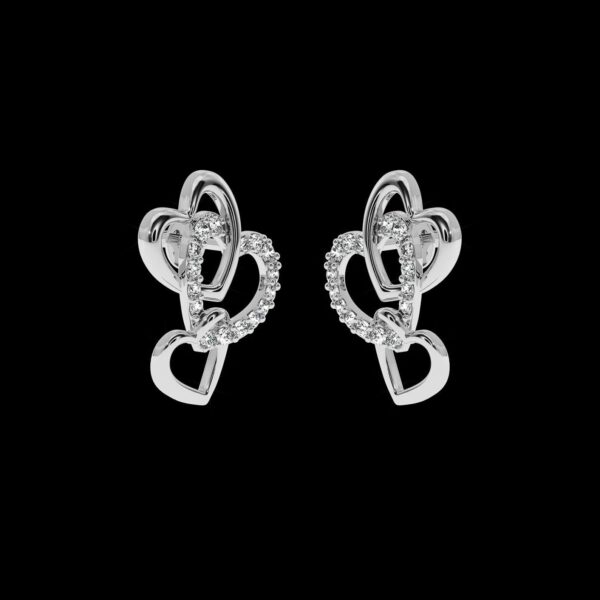 Heart Shape Stud Valentine Gift Earring Made In 18 / 14 / 10 KT Gold Embellished With Certified Lab Diamond For Wedding And Anniversary Gift
