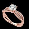 Solitaire Round Diamond Twisted Ring Made In 18 / 14 / 10 KT Gold Embellished With Certified Lab Diamonds For Wedding And Anniversary Gift