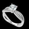 Solitaire Round Diamond Twisted Ring Made In 18 / 14 / 10 KT Gold Embellished With Certified Lab Diamonds For Wedding And Anniversary Gift