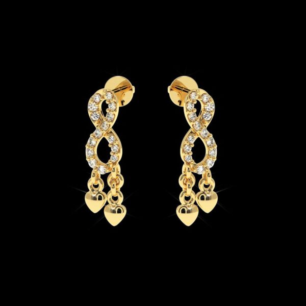 Drop Diamond Earring Made In 18 / 14 / 10 KT Gold Embellished With Certified Lab Diamonds For Wedding And Anniversary Gift For Her