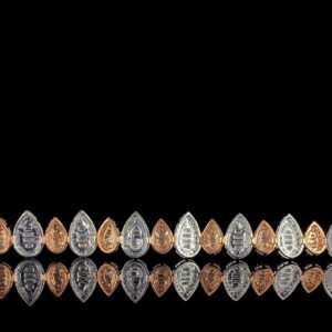 Pear Shaped Diamond Bracelet in Mixed Tones Made In 18/14/10KT Gold Studded With Shinny Moissanite Diamond For Birthday And Anniversary Gift