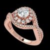Twisted Style Diamond Ring Made In 18 / 14 / 10 KT Gold Embellished With Certified Lab Diamonds For Anniversary And Wedding Gift For Her