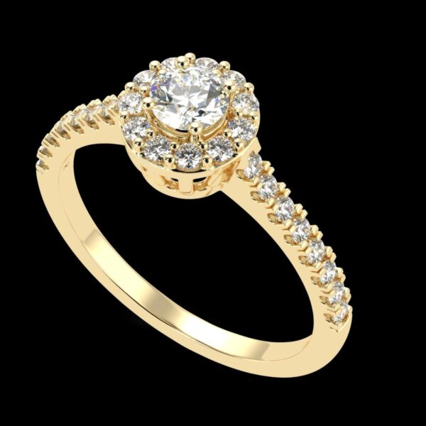 Solitaire Round Engagement Ring Made In 18 / 14 / 10 KT Gold Embellished Certified Lab Diamonds For Wedding And Anniversary Gift For Her