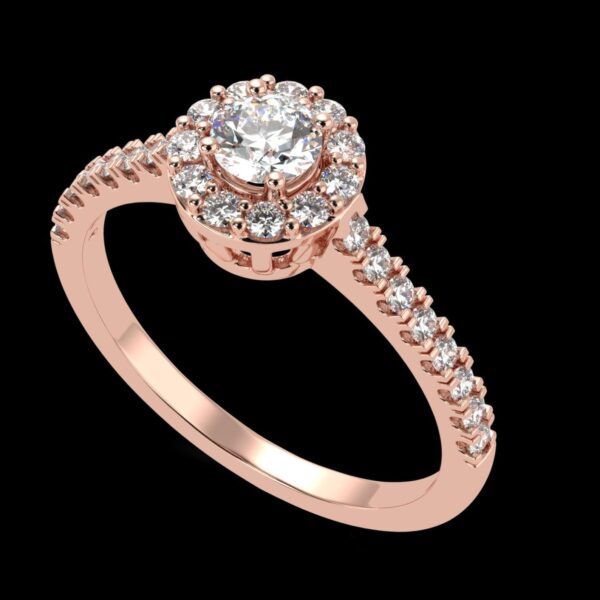 Solitaire Round Engagement Ring Made In 18 / 14 / 10 KT Gold Embellished Certified Lab Diamonds For Wedding And Anniversary Gift For Her