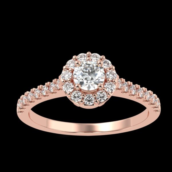 Solitaire Round Engagement Ring Made In 18 / 14 / 10 KT Gold Embellished Certified Lab Diamonds For Wedding And Anniversary Gift For Her
