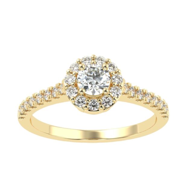 Solitaire Round Engagement Ring Made In 18 / 14 / 10 KT Gold Embellished Certified Lab Diamonds For Wedding And Anniversary Gift For Her