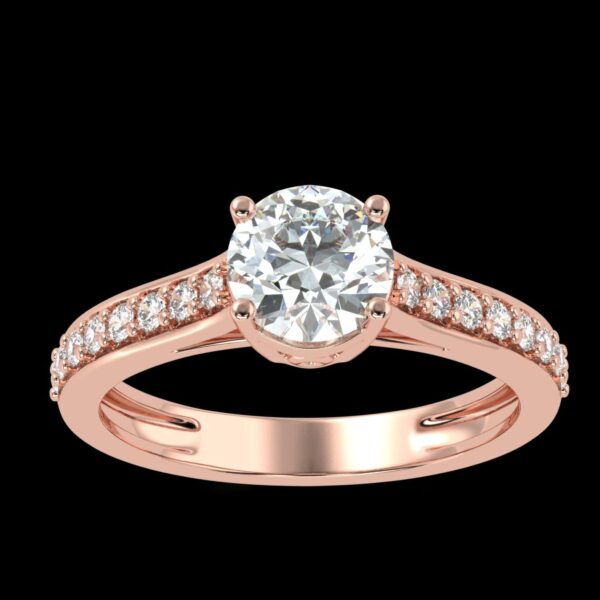 Solitaire Diamond Ring Made In 18 / 14 / 10 KT Gold Embellished With Certified Lab Diamonds For Anniversary And Wedding Gift For Her