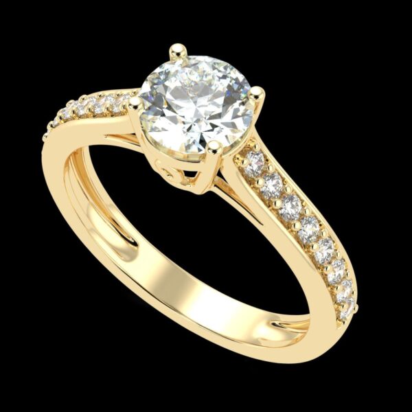 Solitaire Diamond Ring Made In 18 / 14 / 10 KT Gold Embellished With Certified Lab Diamonds For Anniversary And Wedding Gift For Her