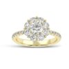 Flower Style Round Diamond Ring Made In 18 / 14 /10 KT Gold Embellished With Certified Lab Diamonds For Anniversary And Wedding Gift For Her