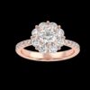 Flower Style Round Diamond Ring Made In 18 / 14 /10 KT Gold Embellished With Certified Lab Diamonds For Anniversary And Wedding Gift For Her