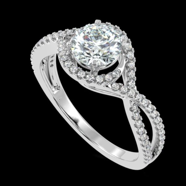 Round Solitaire Twisted Style Ring Made In 18/14/10 KT Gold Embellished With Certified Lab Diamond For Wedding And Anniversary Gift For Her